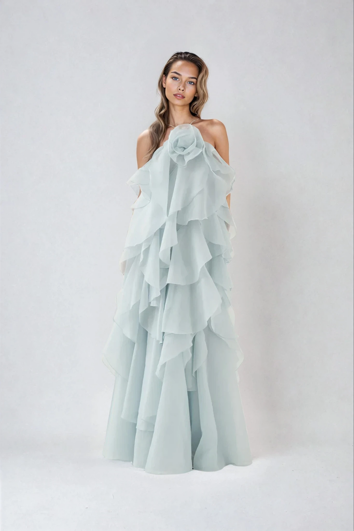 Sienna | Women's Graduation Dress With Strapless Neckline And Layered Ruffles| Elegance