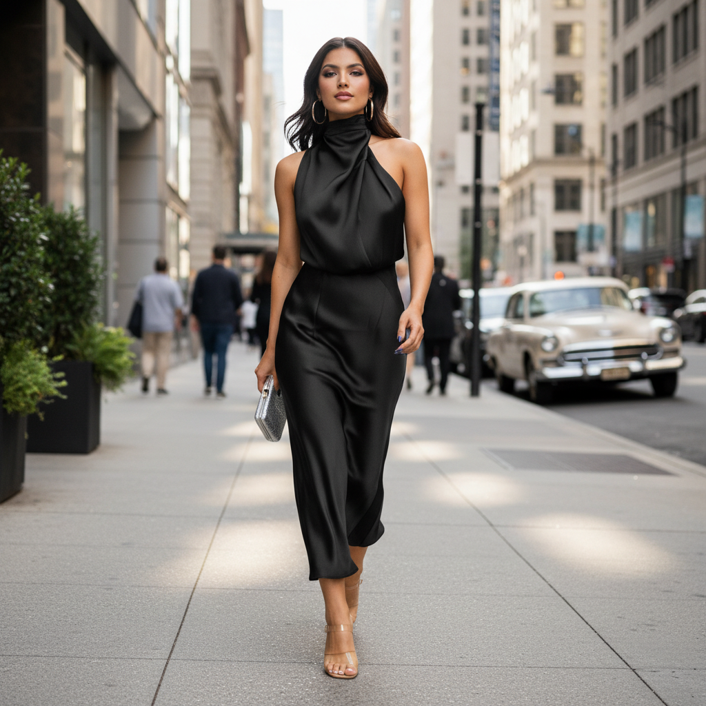 Simona | Women Cocktail Dress With V-Neckline And Flared Skirt | Party Style