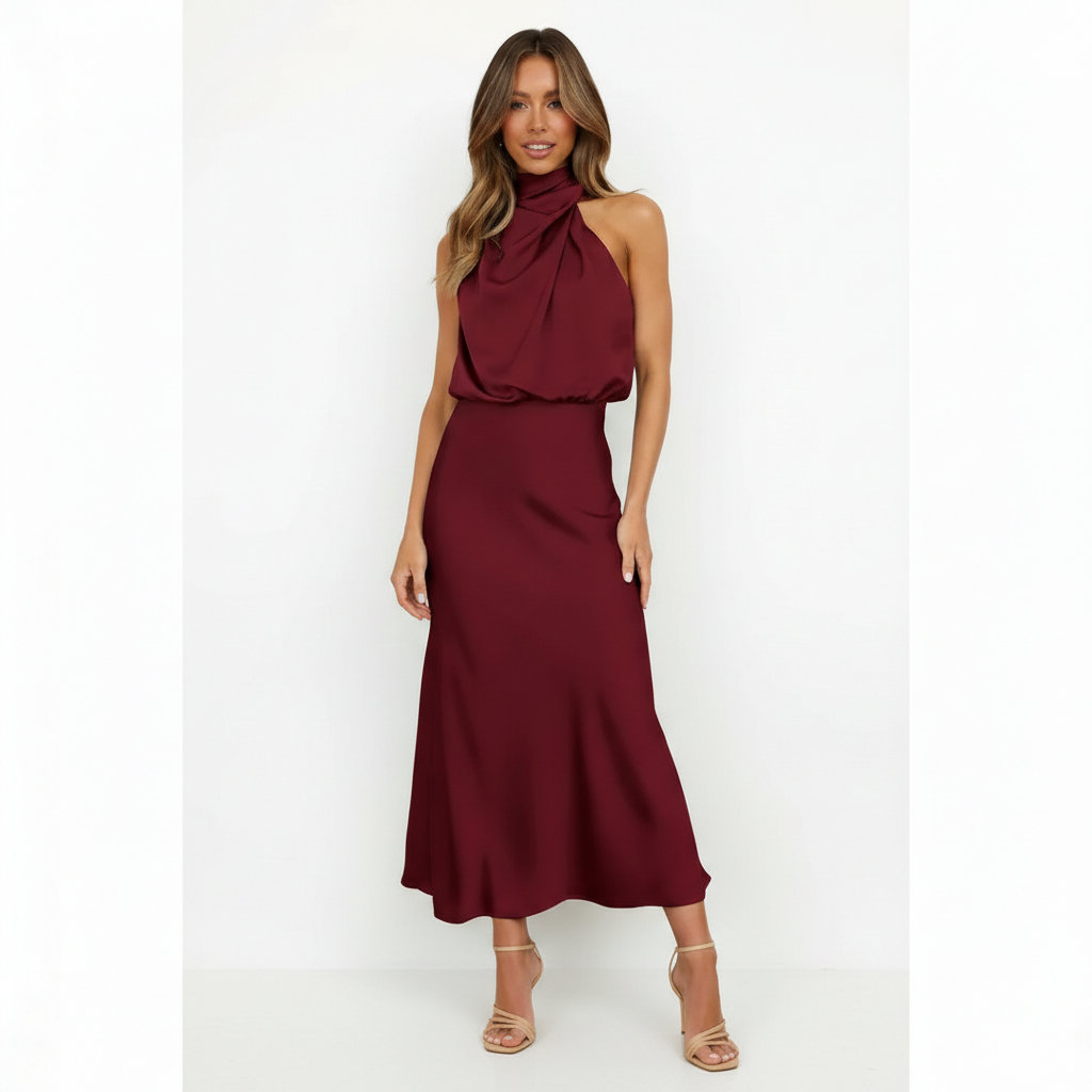 Simona | Women Cocktail Dress With V-Neckline And Flared Skirt | Party Style