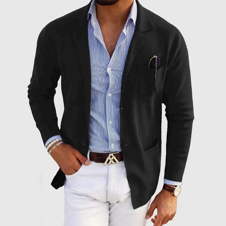 Eldrin | Men’s Classic Knit Cardigan with Lapel Collar