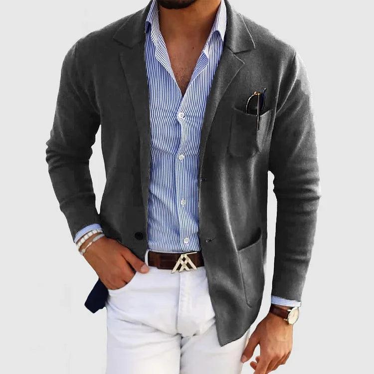 Eldrin | Men’s Classic Knit Cardigan with Lapel Collar