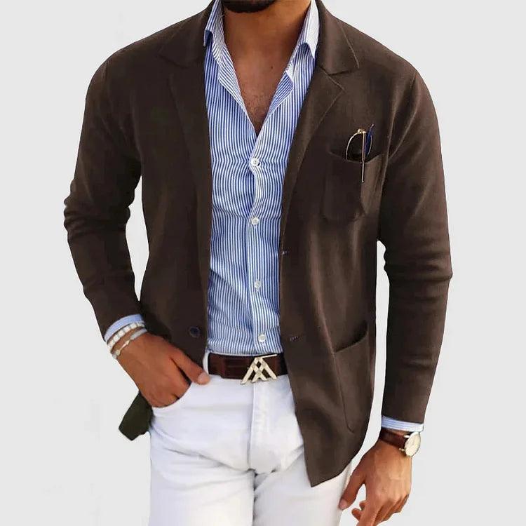 Eldrin | Men’s Classic Knit Cardigan with Lapel Collar