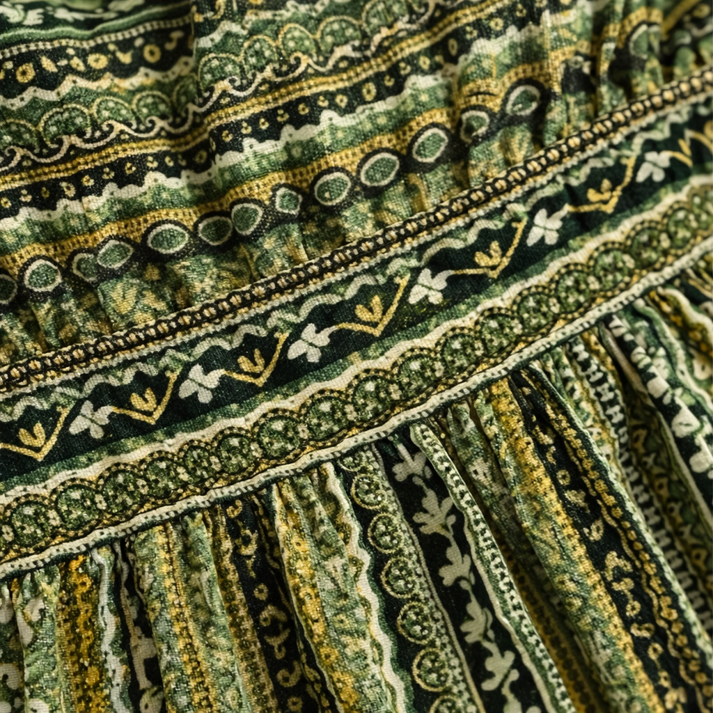 Sylpha | Women's Day Dress With Ethnic Print Design And Flowing Tiered Skirt | Casual