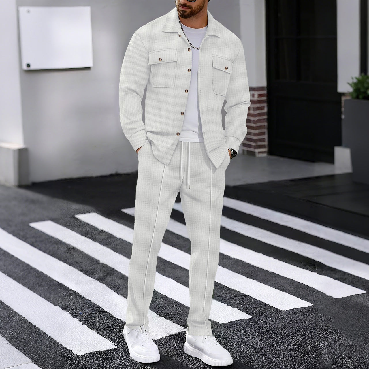 Murel | Men’s Textured Two-Piece Set (Jacket & Trousers)