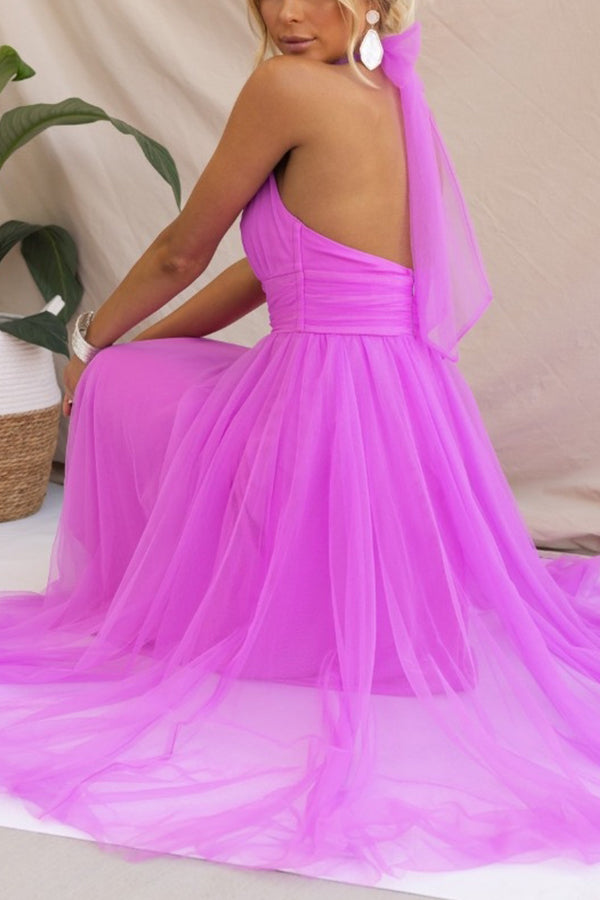 Valeria | Women’s Graduation Dress With Tulle And Halter Neck | Elegant