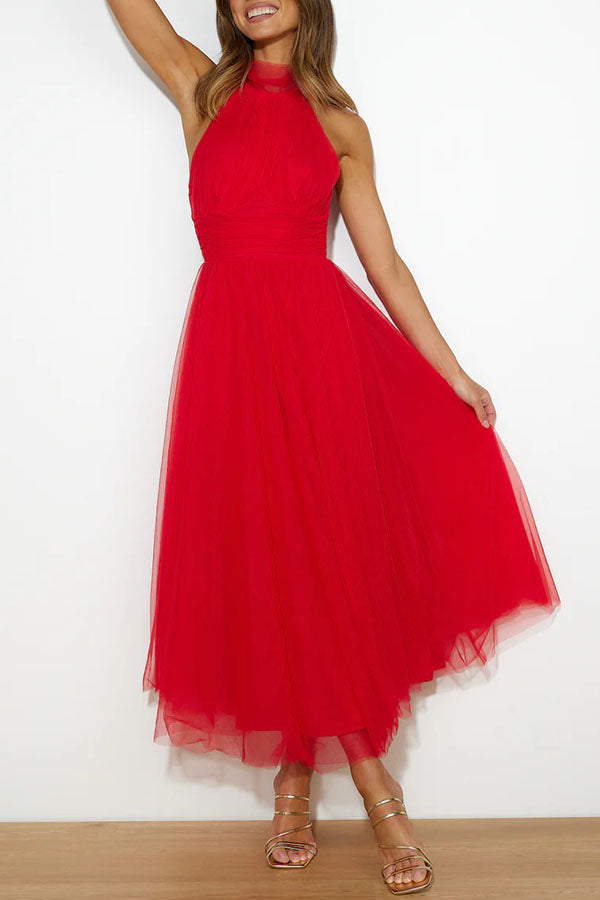 Valeria | Women’s Graduation Dress With Tulle And Halter Neck | Elegant