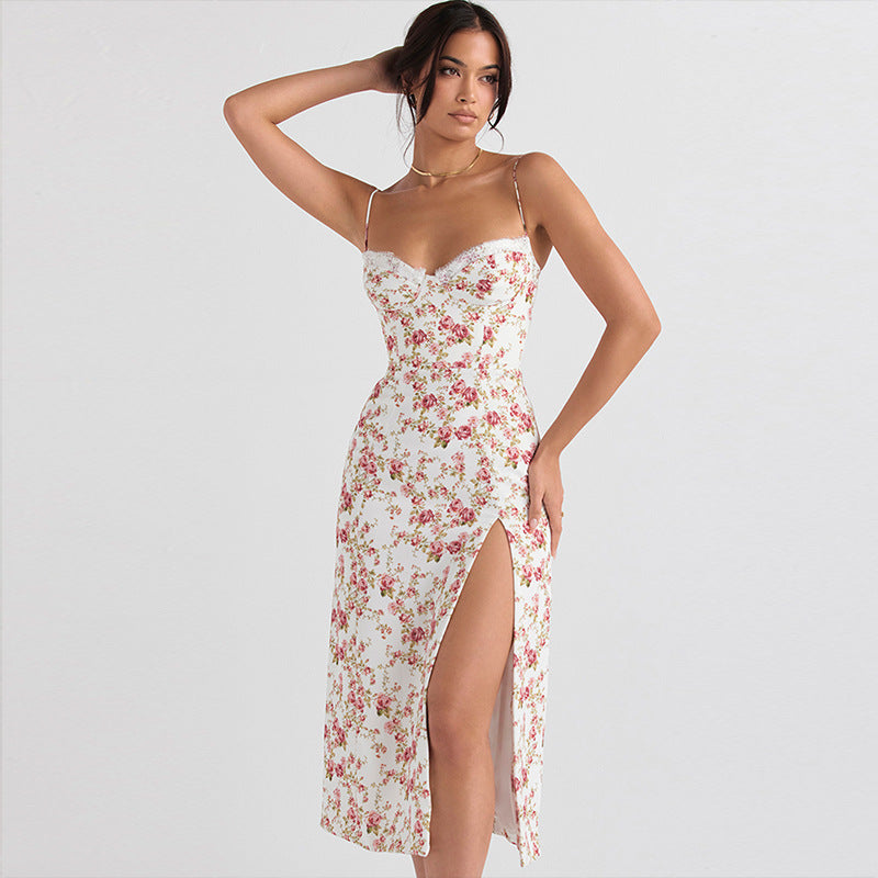 Willow | Floral Lace Graduation Dress for Women | Elegant Summer Split Gown