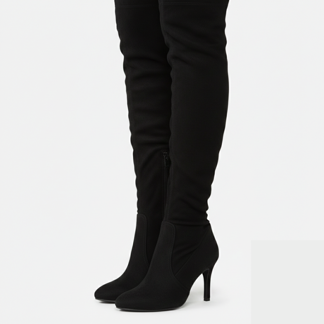 Aurielle | Women's Suede Over-the-Knee Boots With Block Heel | Glamorous