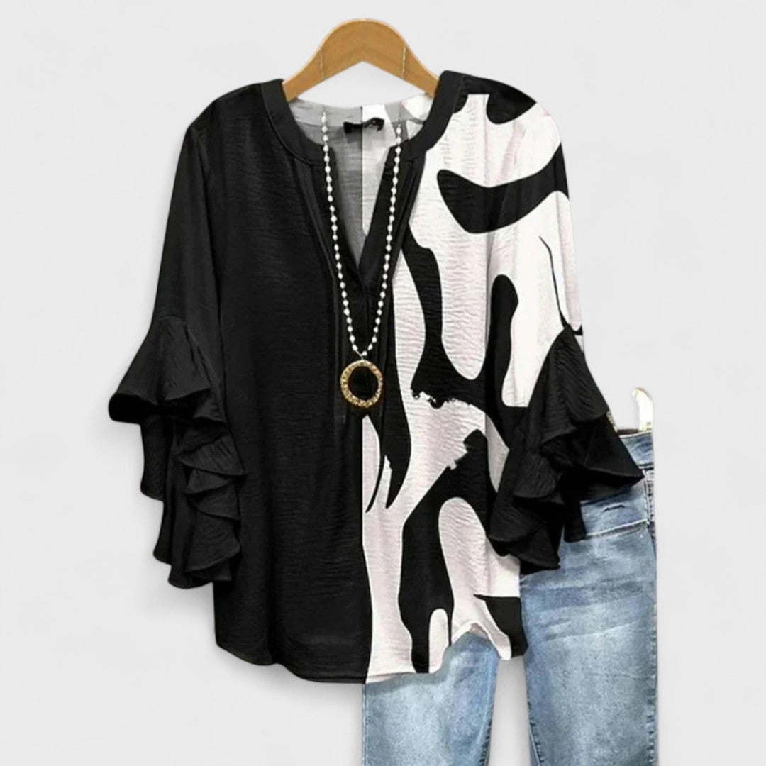 Gara | Women’s Floral V-Neck Blouse