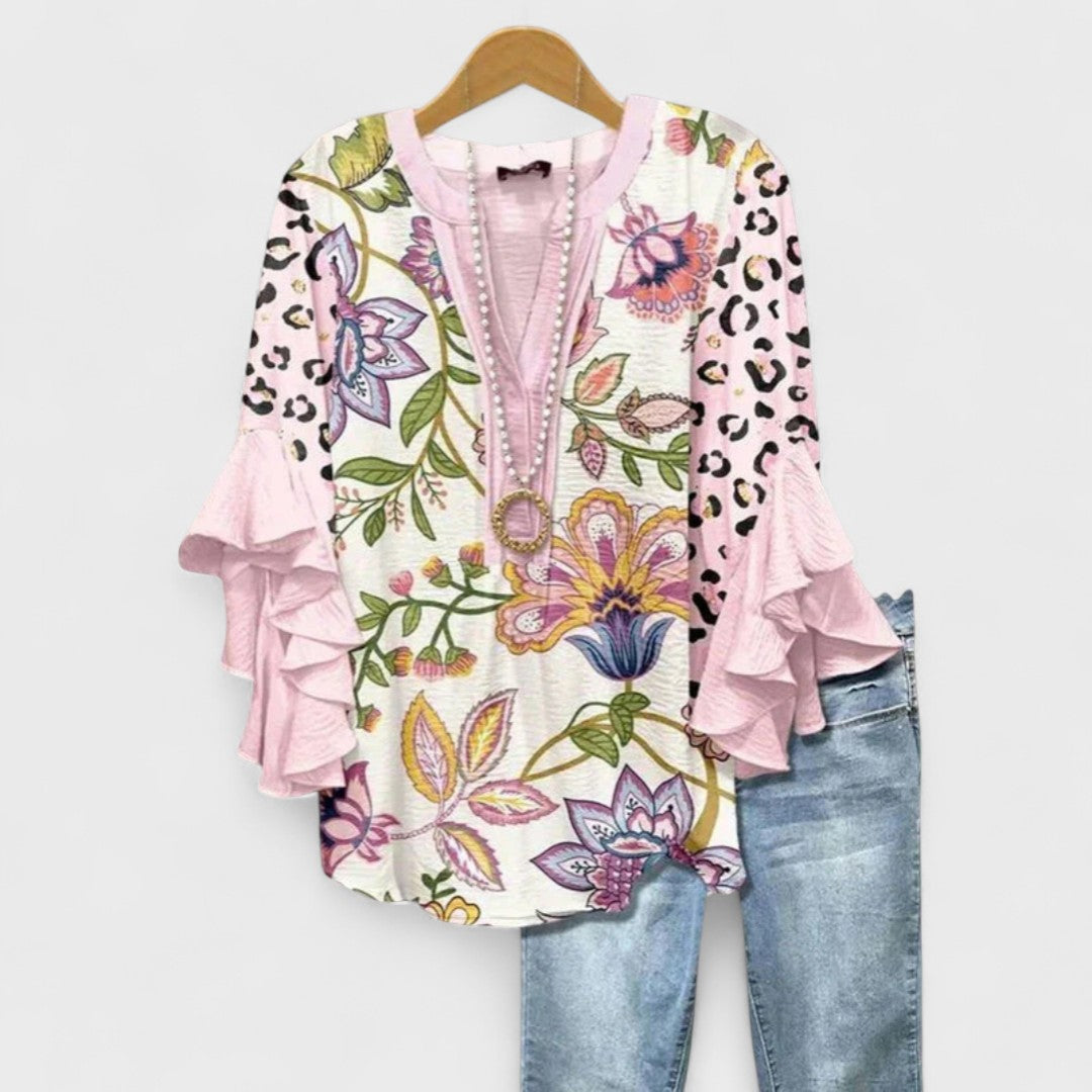 Gara | Women’s Floral V-Neck Blouse