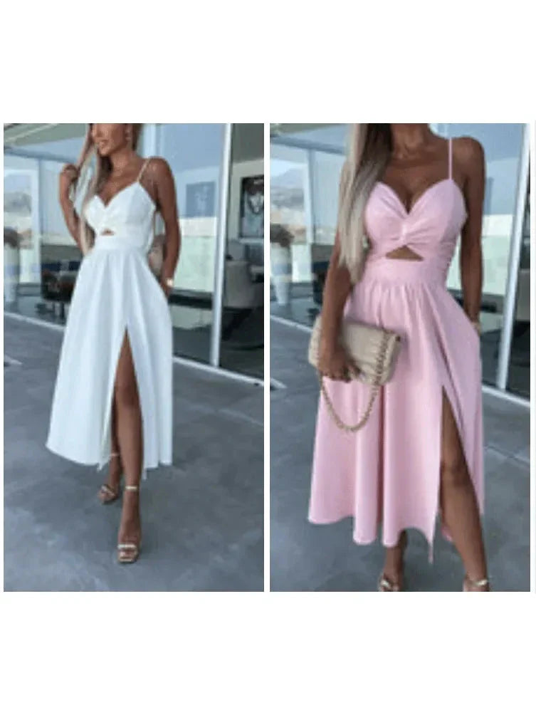 Sophia | Women's Bodycon Dress With Sweetheart Neckline And Front Slit