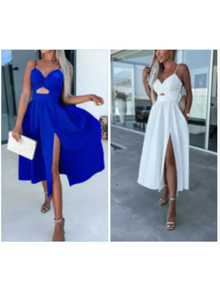 Sophia | Women's Bodycon Dress With Sweetheart Neckline And Front Slit