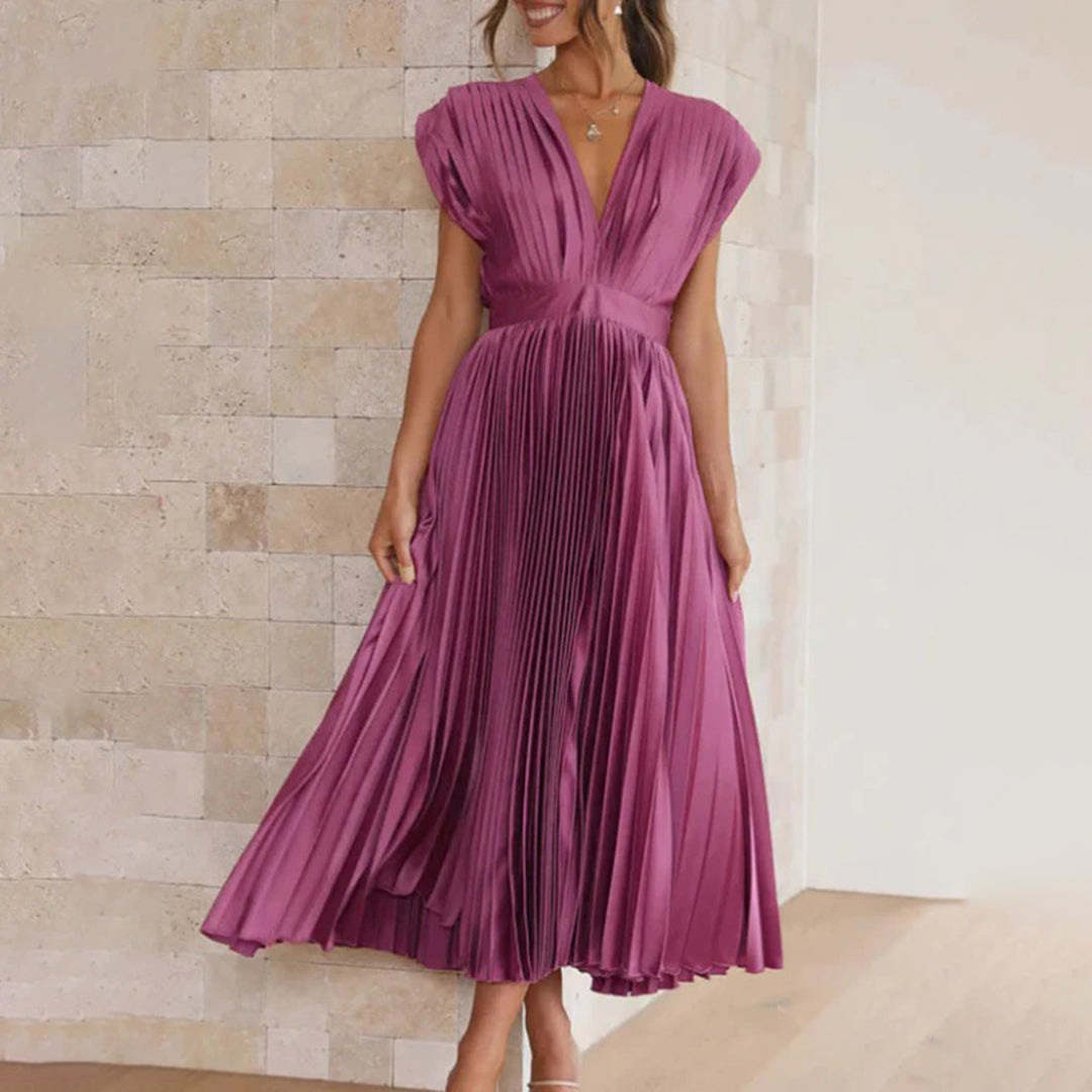 Cassia | Women’s Graduation Dress With V-Neck And Ruffle Sleeves | Elegant