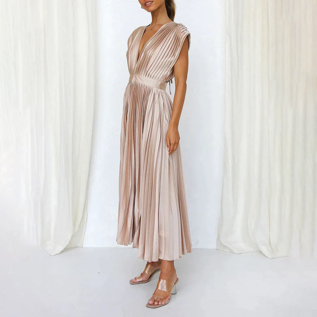 Cassia | Women’s Graduation Dress With V-Neck And Ruffle Sleeves | Elegant