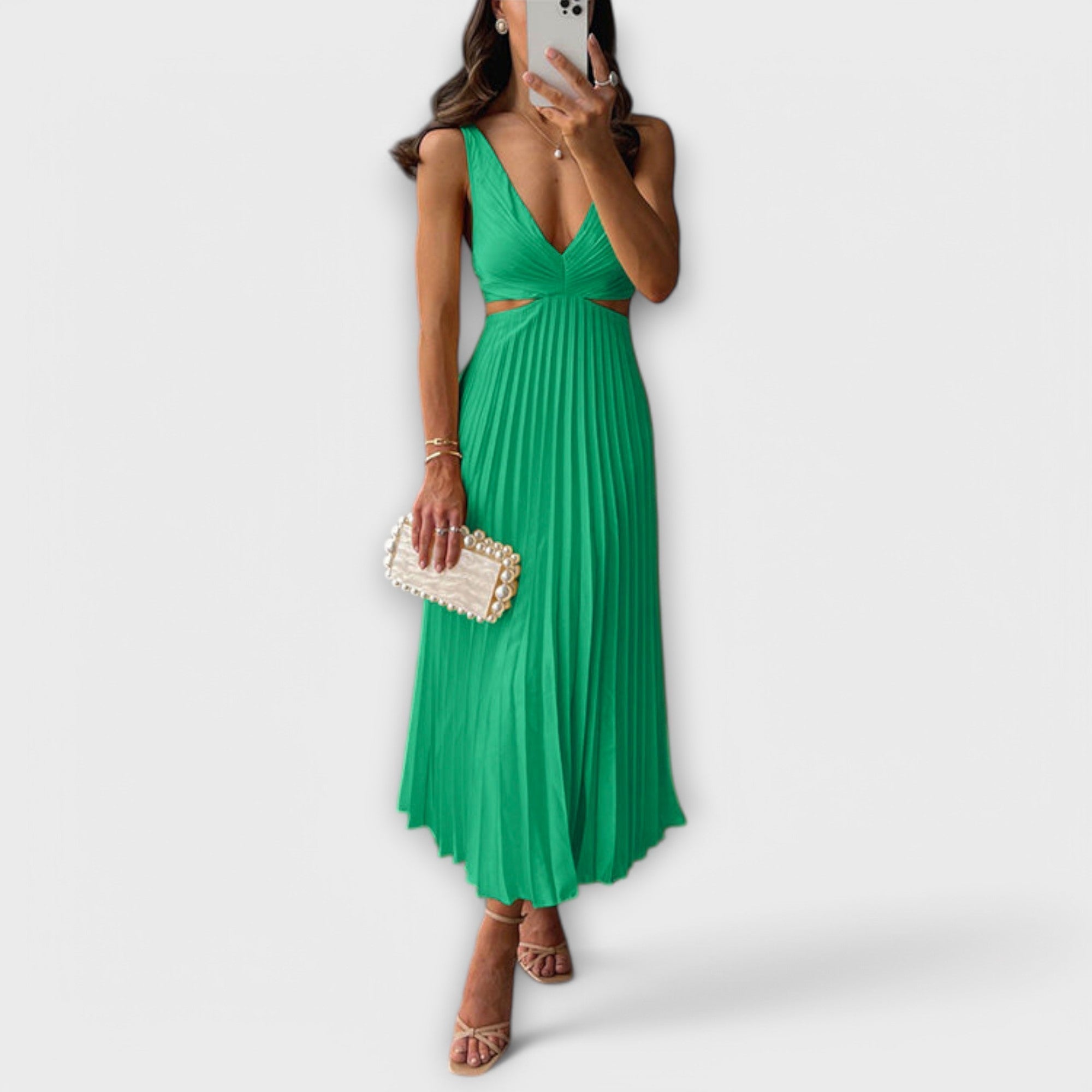 Delphine | Women's Day Dress With Pleated Design And Elegant Silhouette | Casual