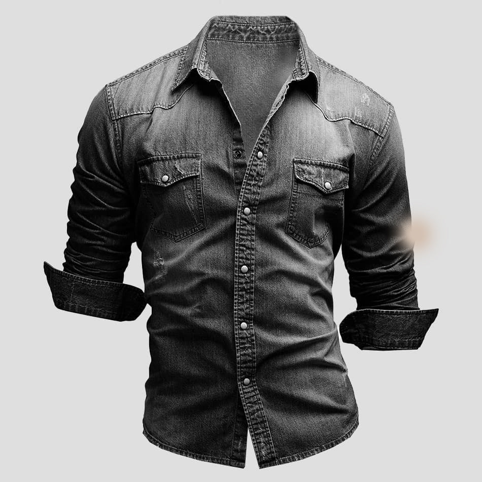 Denaro | Men’s Denim Button-Up Shirt
