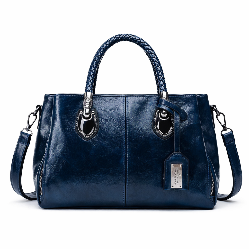 Elara | Women's Leather Vintage Duffel Handbag With Strap | Timeless Style