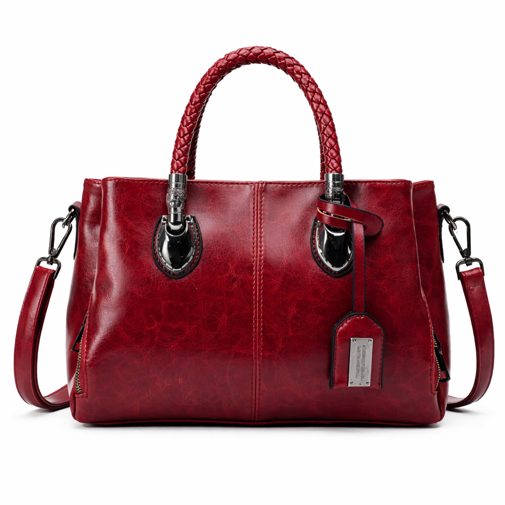 Elara | Women's Leather Vintage Duffel Handbag With Strap | Timeless Style