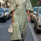 Elowen | Women's Floral Dress With Cape Sleeves And Tie Waist