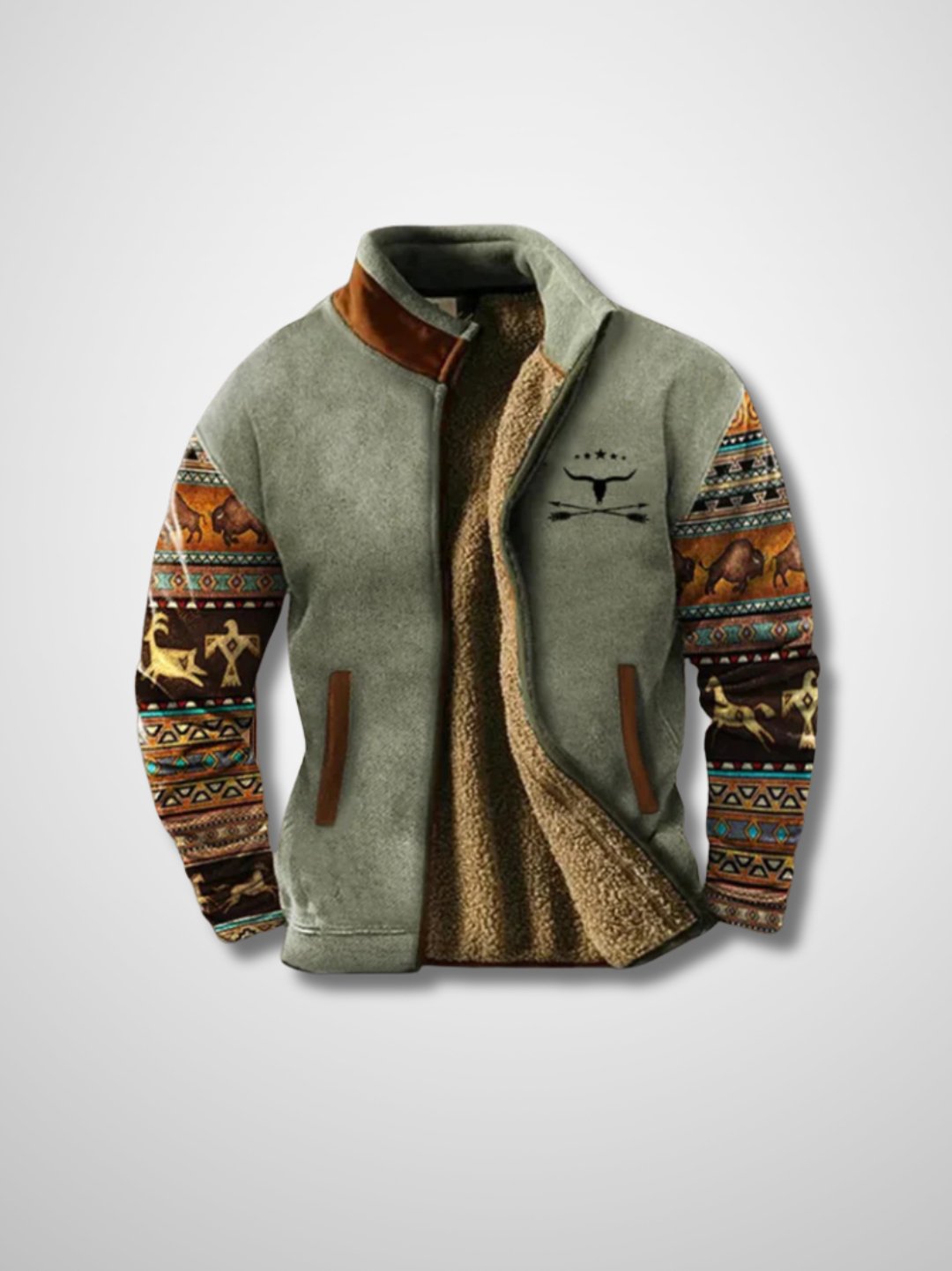 Novero | Men’s Fleece Zip Jacket with Contrast Sleeves