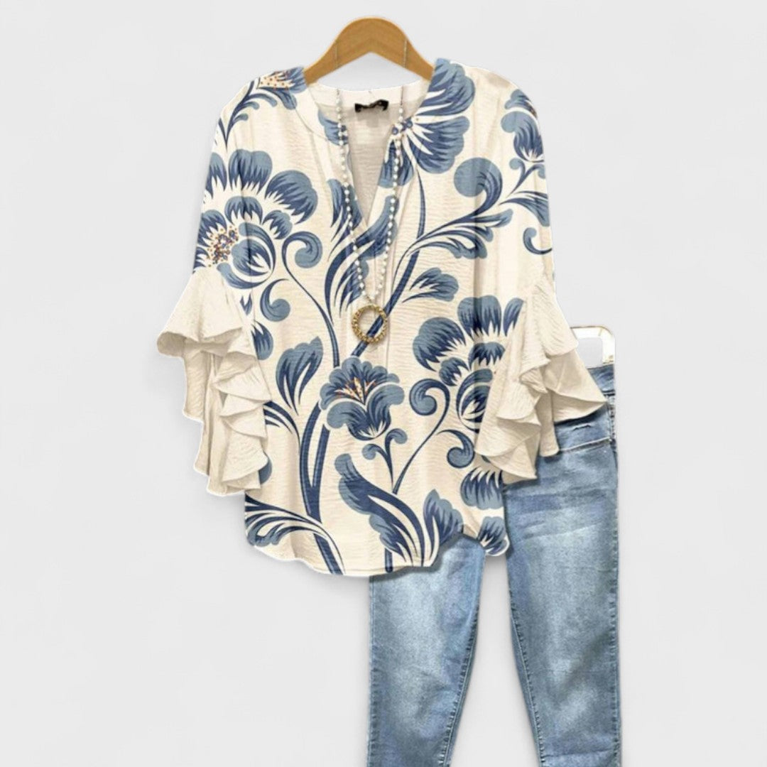 Gara | Women’s Floral V-Neck Blouse
