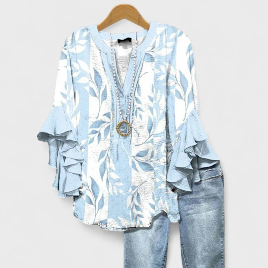 Gara | Women’s Floral V-Neck Blouse