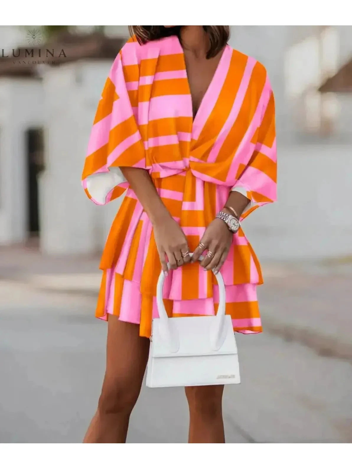 Harper | Women’s Floral Dress With V-Neckline And Tie Waist