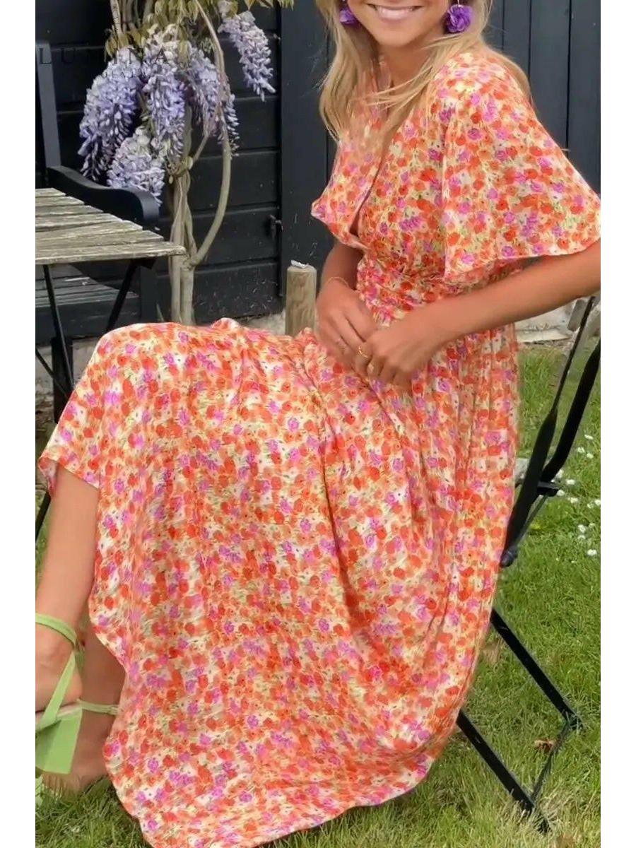Isabelle | Women's Summer Dress With Flutter Sleeves And Floral Print | Romantic