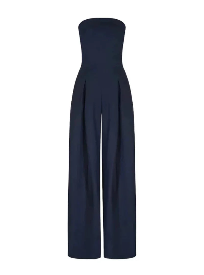 Solvarin | Women’s Strapless Wide-Leg Jumpsuit