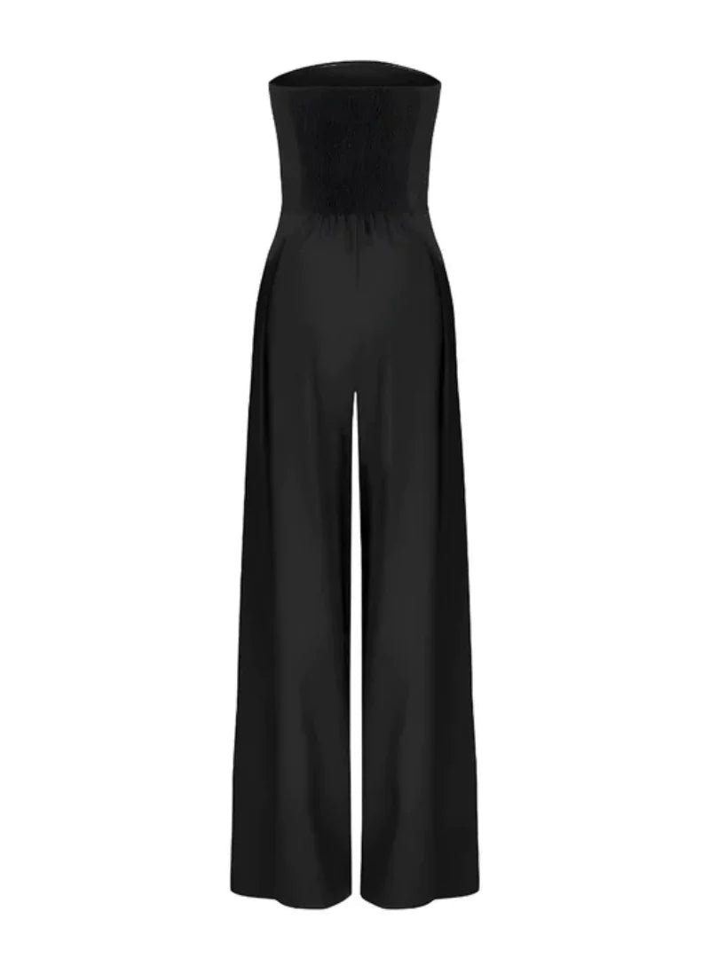 Solvarin | Women’s Strapless Wide-Leg Jumpsuit