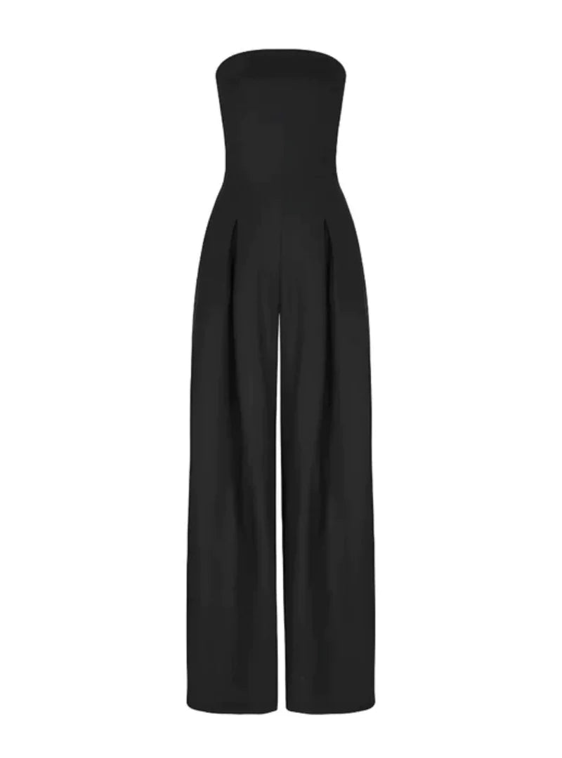 Solvarin | Women’s Strapless Wide-Leg Jumpsuit