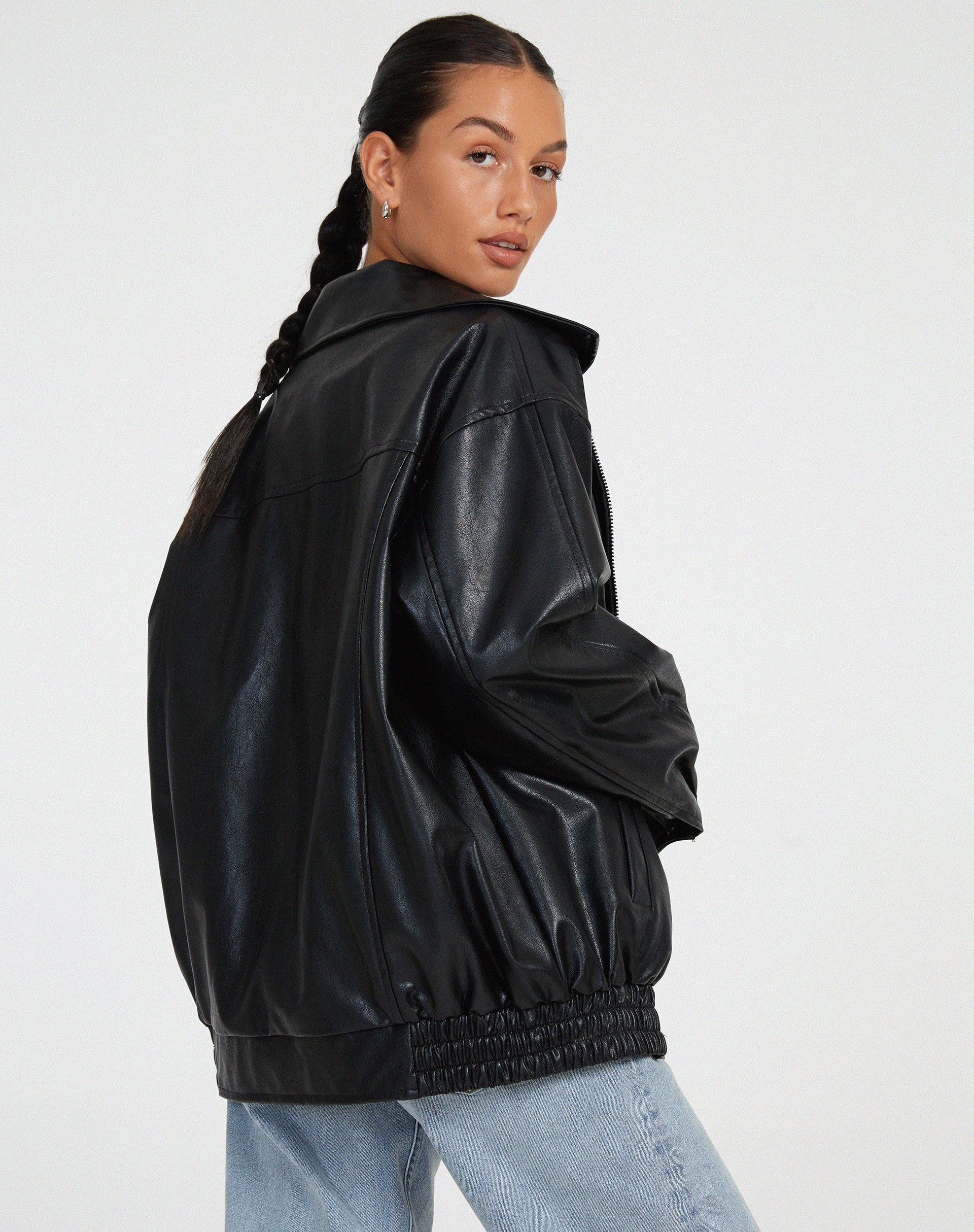 Relle | Women’s Oversized Faux Leather Jacket