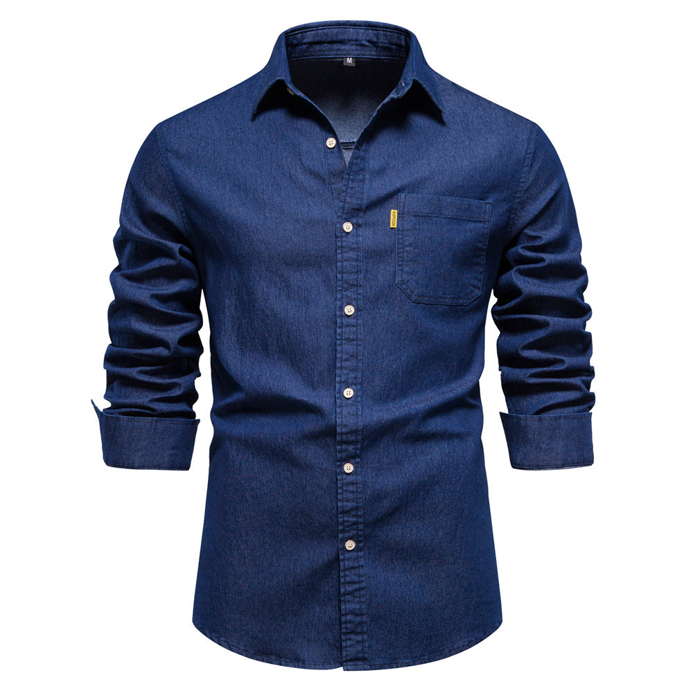 Levu | Men’s Classic Long Sleeve Denim Shirt