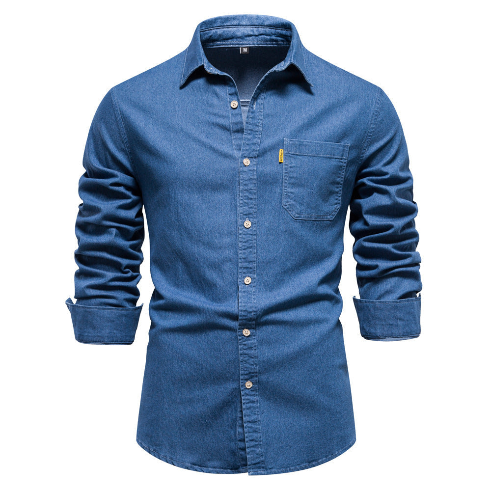 Levu | Men’s Classic Long Sleeve Denim Shirt