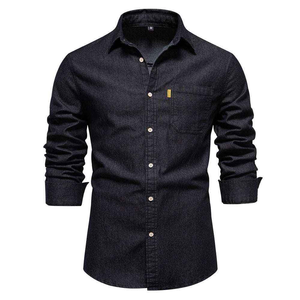 Levu | Men’s Classic Long Sleeve Denim Shirt