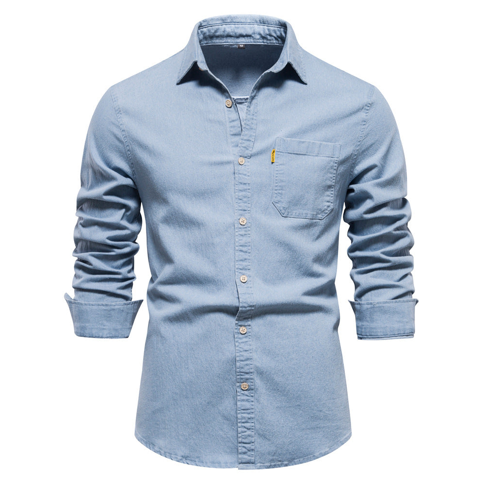 Levu | Men’s Classic Long Sleeve Denim Shirt
