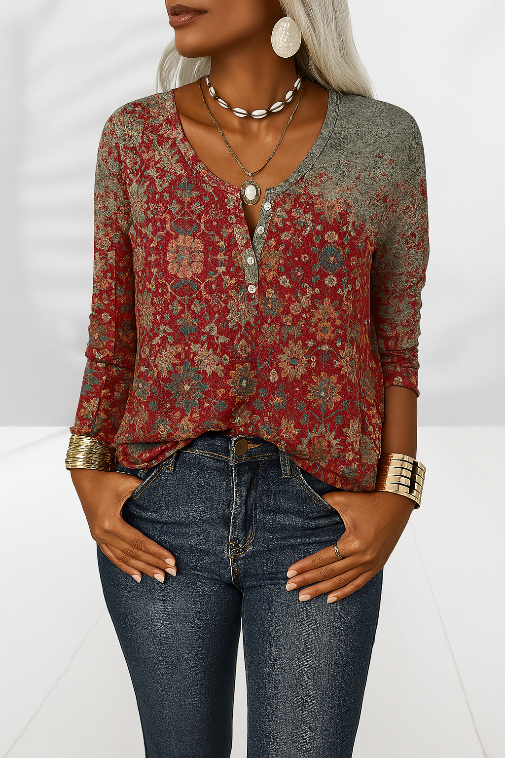 Linier | Women’s Boho Floral Blouse