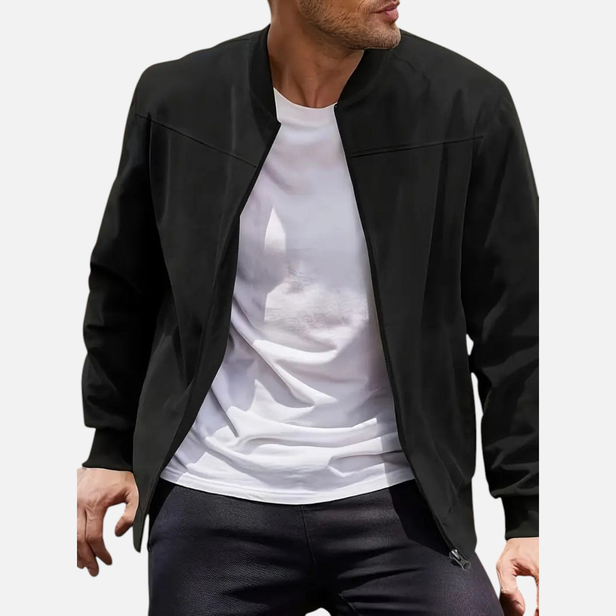 Lucas | Men's Jacket With Zip Closure And Long Sleeve | Minimalist