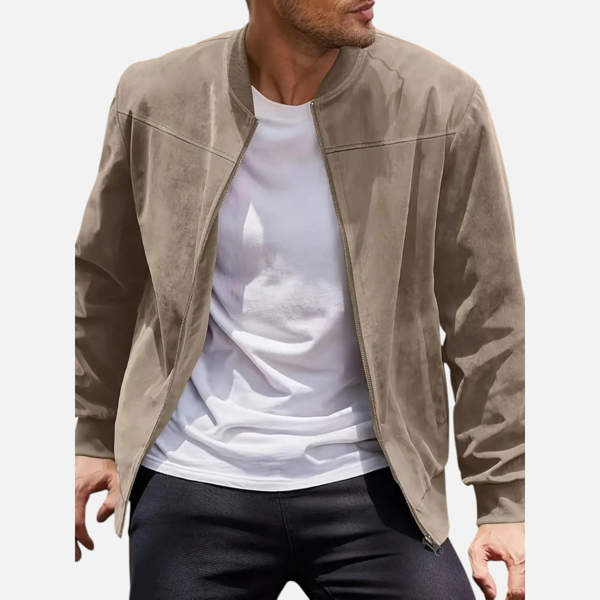 Lucas | Men's Jacket With Zip Closure And Long Sleeve | Minimalist