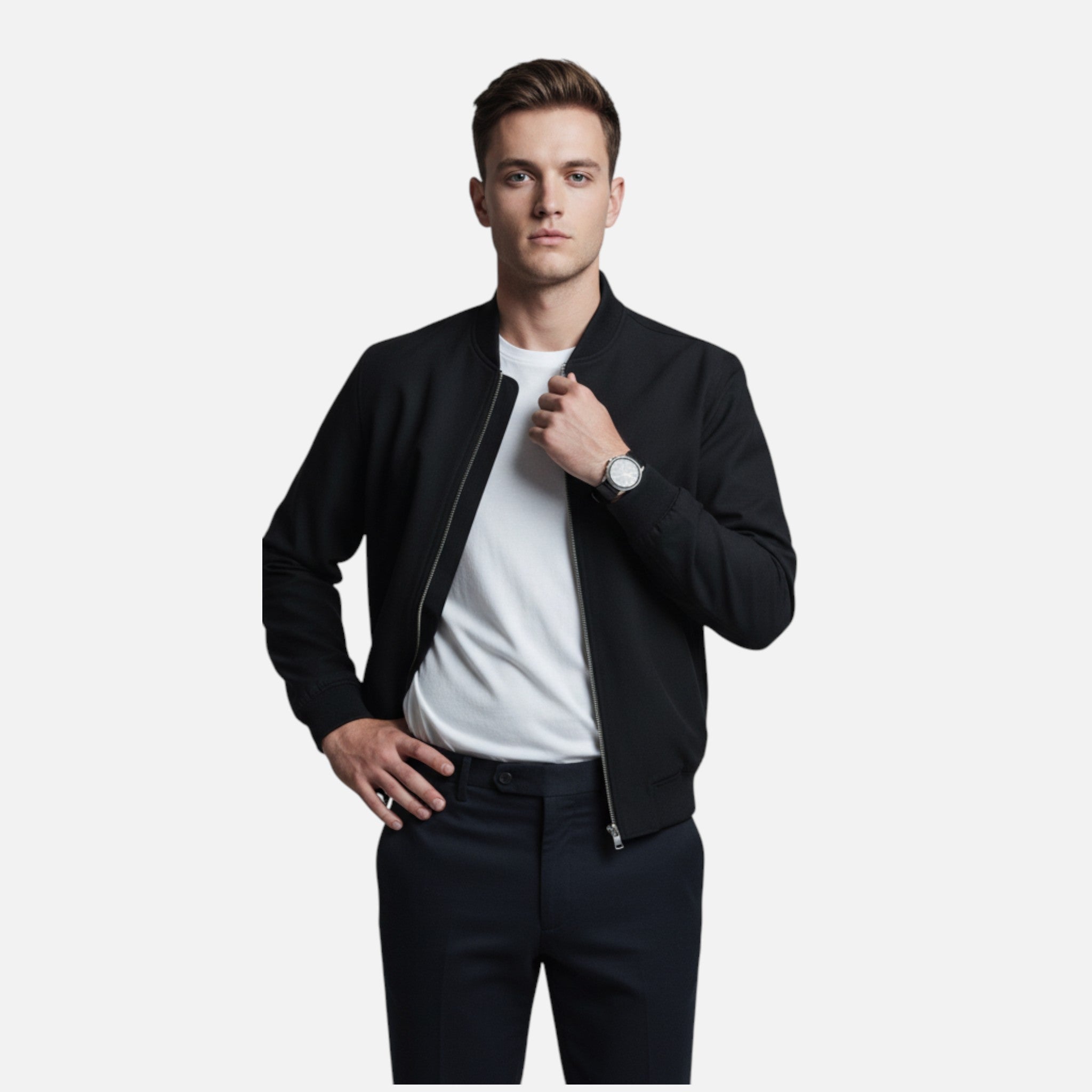 Lucas | Men's Jacket With Zip Closure And Long Sleeve | Minimalist