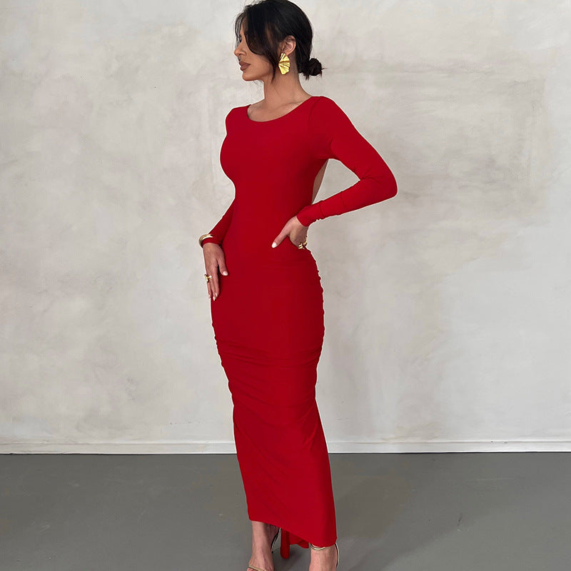 Luna | Satin Graduation Dress for Women | Elegant High-Slit Evening Gown