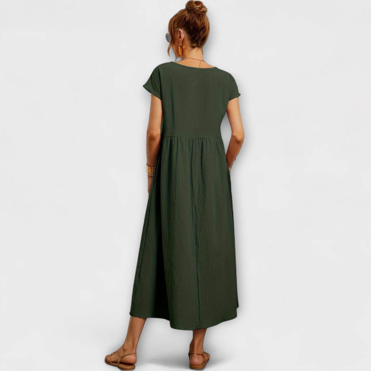 Magnolia | Women’s Day Dress With Short Sleeves And Relaxed Fit | Casual
