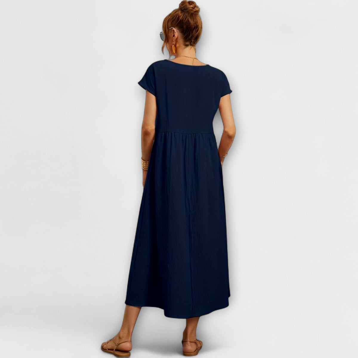 Magnolia | Women’s Day Dress With Short Sleeves And Relaxed Fit | Casual
