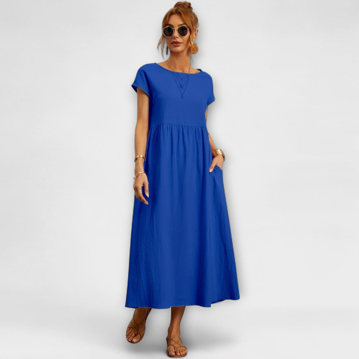 Magnolia | Women’s Day Dress With Short Sleeves And Relaxed Fit | Casual
