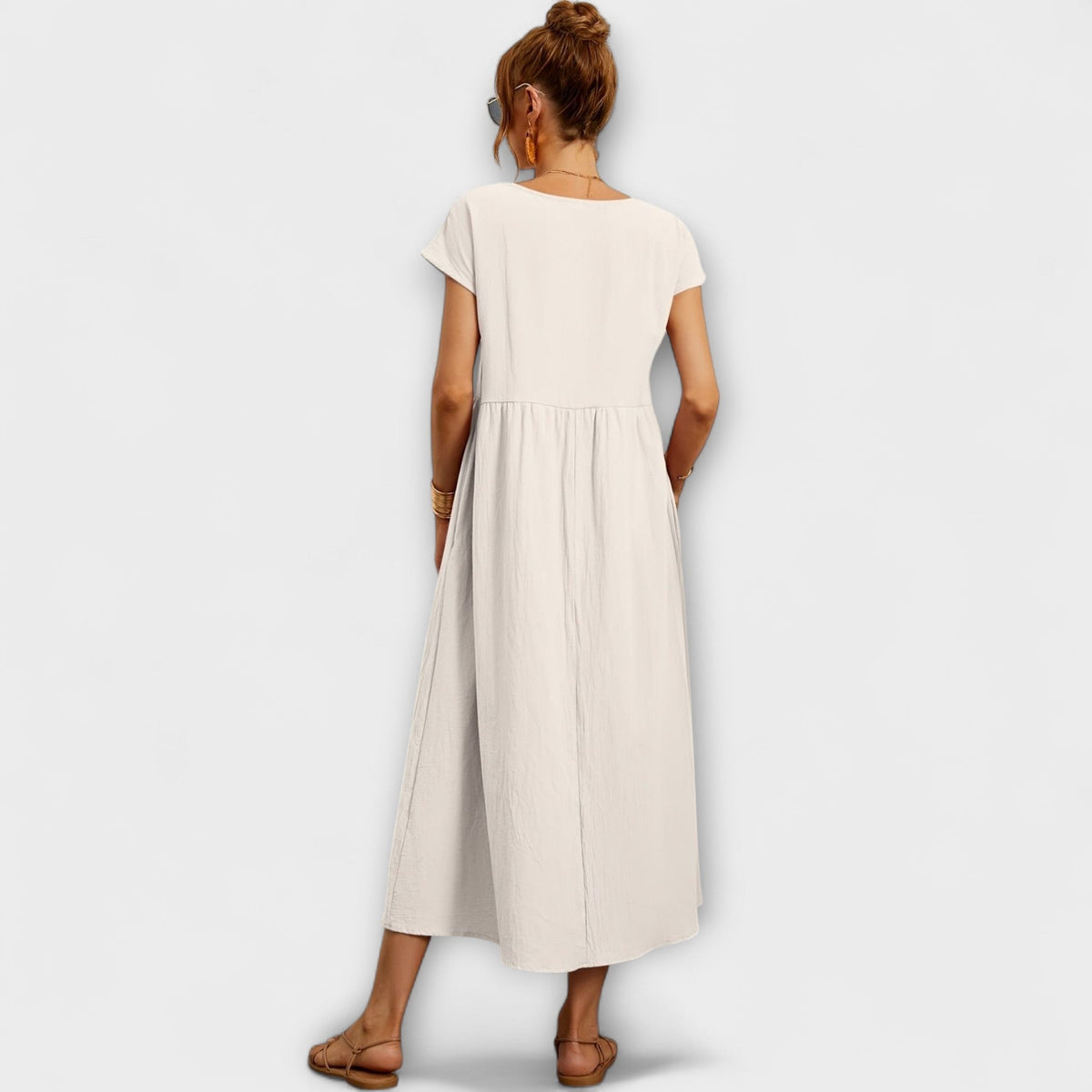 Magnolia | Women’s Day Dress With Short Sleeves And Relaxed Fit | Casual