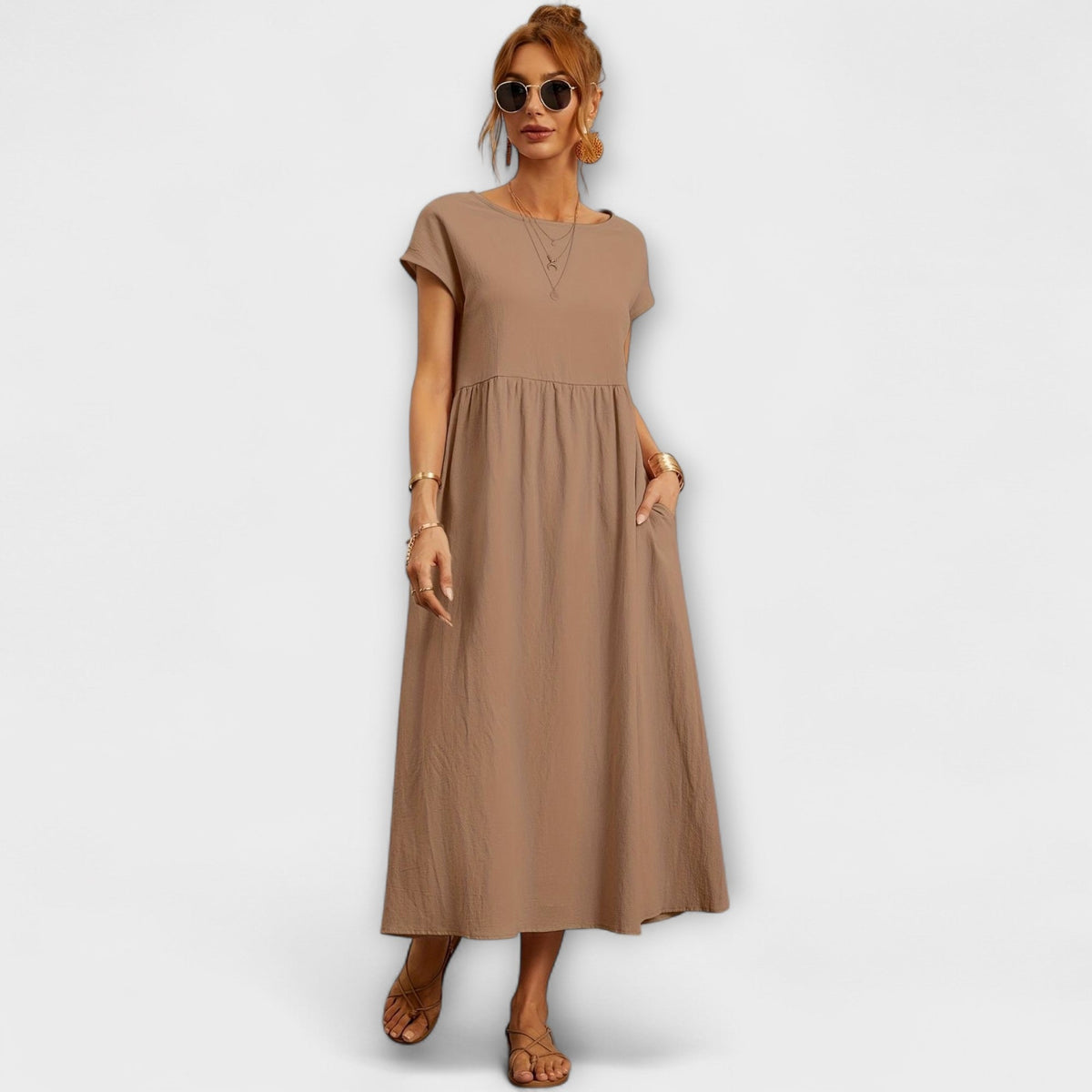 Magnolia | Women’s Day Dress With Short Sleeves And Relaxed Fit | Casual