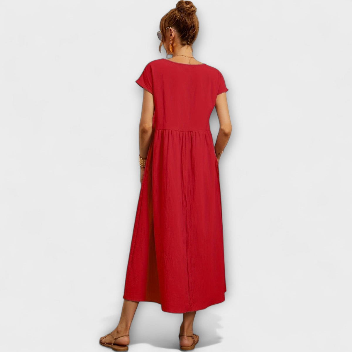Magnolia | Women’s Day Dress With Short Sleeves And Relaxed Fit | Casual