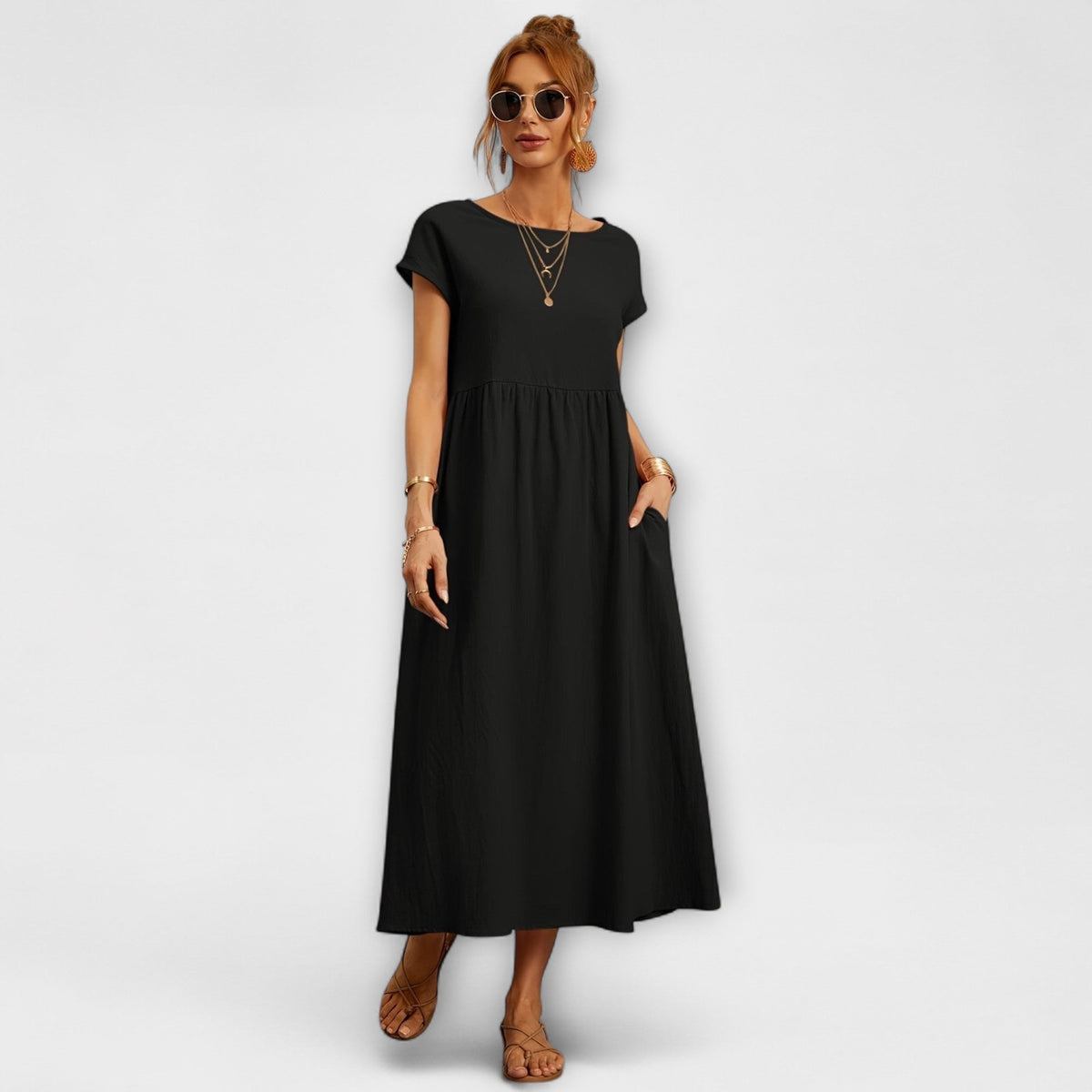 Magnolia | Women’s Day Dress With Short Sleeves And Relaxed Fit | Casual