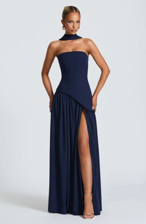 Deana | Women’s Strapless Asymmetrical Maxi Dress