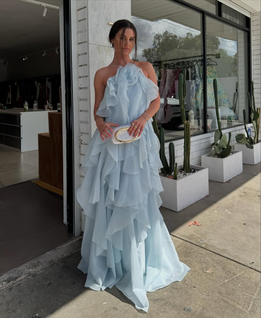Nephele | Women’s Graduation Dress With Halter Neck And Ruffles | Elegant